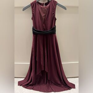 Girls Weissman Burgundy dance dress costume Attached Leotard Sz 8